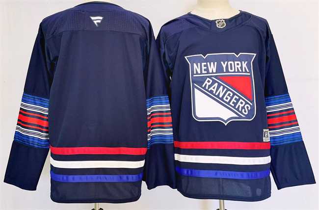 Mens New York Rangers Custom Navy 2024-25 Stitched Jersey